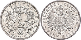 5 Mark, 1906, Kl. Rf., Ss-vz., Katalog: J. 60 Ss-vz - Bremen