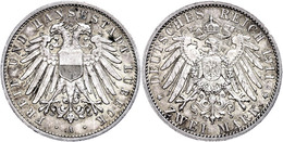 2 Mark, 1907, Wz. Rf., Ss., Katalog: J. 81 Ss - Luebeck