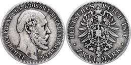 2 Mark, 1876, Friedrich Franz II., Kl. Rf., S., Katalog: J. 84 S - Mecklenburg-Schwerin