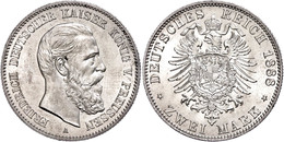 2 Mark, 1888, Friedrich III., Vz-st., Katalog: J. 98 Vz-st - Altri & Non Classificati