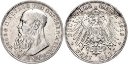 3 Mark, 1913, Georg II., Kl. Rf., Ss-vz., Katalog: J. 152 Ss-vz - Other & Unclassified