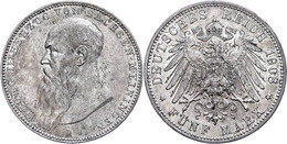 5 Mark, 1908, Georg II., Ss., Katalog: J. 153b Ss-vz - Other & Unclassified