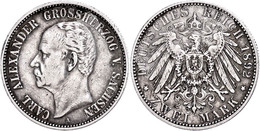 2 Mark, 1892, Carl Alexander, Kl. Rf., Ss., Katalog: J. 156 Ss - Other & Unclassified