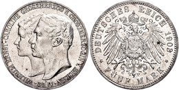 5 Mark, 1903, Wilhelm Ernst, Auf Die Vermählung, Wz. Rf., Vz., Katalog: J. 159 Vz - Other & Unclassified