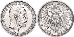 3 Mark, 1909, Karl Günther, Auf Seinen Tod, Kl. Rf., Vz., Katalog: J. 170 Vz - Autres & Non Classés