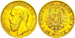 10 Mark, 1876, Friedrich I., Kl. Rf., Ss., Katalog: J. 186 Ss - Altri & Non Classificati