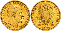 20 Mark, 1872, Wilhelm I., Mzz A, Ss., Katalog: J. 243 Ss - Sonstige & Ohne Zuordnung