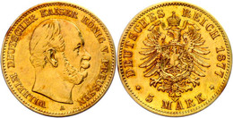 5 Mark, 1877, Wilhelm I., Mzz A, Felder Stellenweise Bearbeitet, Ss., Katalog: J. 244 Ss - Other & Unclassified