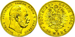 10 Mark, 1880, A, Wilhelm I., Wz. Rf., Ss., Katalog: J. 245 Ss - Altri & Non Classificati