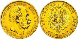 10 Mark, 1888, Wilhelm I., Wz. Rf., Ss., Katalog: J. 245 Ss - Other & Unclassified