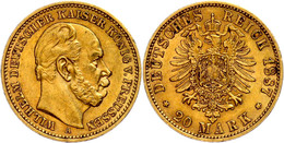 20 Mark, 1887, Wilhelm I., Ss., Katalog: J. 246 Ss - Sonstige & Ohne Zuordnung