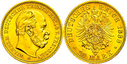 20 Mark, 1888, Wilhelm I., Randfehler, Vz., Katalog: J. 246 Vz - Other & Unclassified