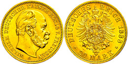 20 Mark, 1888, Wilhelm I., Randfehler, Vz., Katalog: J. 246 Vz - Altri & Non Classificati