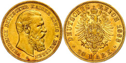 20 Mark, 1888, Friedrich III., Randfehler, Ss-vz., Katalog: J. 248 Ss-vz - Sonstige & Ohne Zuordnung