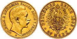 20 Mark, 1889, Wilhelm II., Ss., Katalog: J. 250 Ss - Other & Unclassified