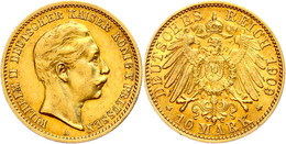20 Mark, 1909, Wilhelm II., Kl. Rf., Ss., Katalog: J. 251 Ss - Other & Unclassified