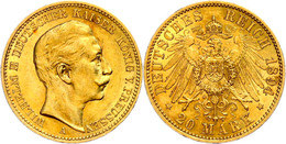 20 Mark, 1894, Wilhelm II., Ss-vz., Katalog: J. 252 Ss-vz - Other & Unclassified