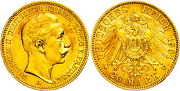 20 Mark, 1901, Wilhelm II., Kl. Rf., Ss., Katalog: J. 252 Ss - Other & Unclassified