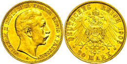 20 Mark, 1905, Wilhelm II., Randfehler, Ss., Katalog: J. 252 Ss - Sonstige & Ohne Zuordnung