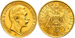20 Mark, 1911, Wilhelm II., Kl. Rf., Ss-vz., Katalog: J. 252 Ss-vz - Altri & Non Classificati