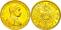 20 Mark, 1913, Wilhelm II. In Gardeuniform, Kleine Kratzer, Vz., Katalog: J. 253 Vz - Altri & Non Classificati