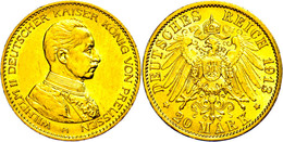 20 Mark, 1913, Wilhelm II. In Gardeuniform, Kleine Kratzer, Vz., Katalog: J. 253 Vz - Other & Unclassified
