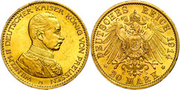 20 Mark, 1914, Wilhelm II. In Gardeuniform, Vz., Katalog: J. 253 Vz - Other & Unclassified