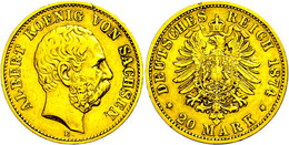 20 Mark, 1874, Albert, Randfehler, Ss., Katalog: J. 262 Ss - Sonstige & Ohne Zuordnung