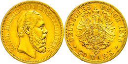 20 Mark, 1876, Karl, Kl. Rf., Ss., Katalog: J. 293 Ss - Sonstige & Ohne Zuordnung
