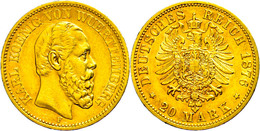 20 Mark, 1876, Karl, Kl. Rf., Ss., Katalog: J. 293 Ss - Altri & Non Classificati