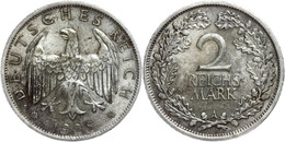 2 Reichsmark, 1925, A, Wz. Rf., F. St., Katalog: J. 320 - Other & Unclassified