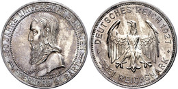 3 Reichsmark, 1927, Universität Tübingen, Vz-st., Katalog: J. 328 Vz-st - Andere & Zonder Classificatie