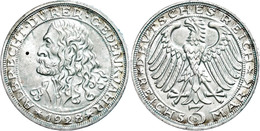 3 Reichsmark, 1928, Dürer, Etwas Grünspan, Kl. Rf., Vz-st., Katalog: J. 332 Vz-st - Andere & Zonder Classificatie
