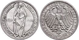 3 Reichsmark, 1928, Naumburg, Vz-st., Katalog: J. 333 Vz-st - Sonstige & Ohne Zuordnung