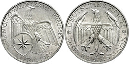 3 Reichsmark, 1929, Waldeck, Kl. Rf, Vz-st, Katalog: J. 337 Vz-st - Andere & Zonder Classificatie