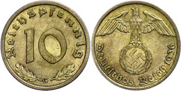 10 Reichspfennig, 1936, G, Vz. Mit Unterlegzettel Der WAG, Arnsberg., Katalog: J. 364 Vz - Andere & Zonder Classificatie