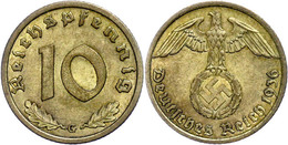 10 Reichspfennig, 1936, G, Vz. Mit Unterlegzettel Der WAG, Arnsberg., Katalog: J. 364 Vz - Other & Unclassified