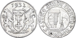 Danzig, 5 Gulden, 1932, Krantor, F. Vz, Katalog: J. D 18 - Autres & Non Classés