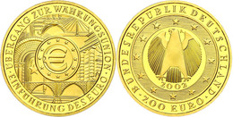 200 Euro, Gold, 2002, A, Währungsunion, Mit Zertifikat In Ausgabeschatulle, St., Katalog: J. 494 St - Other & Unclassified