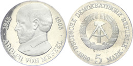 5 Mark, 1980, Menzel, In Hartplastik Verplombt, PP., Katalog: J. 1576 PP - Sonstige & Ohne Zuordnung