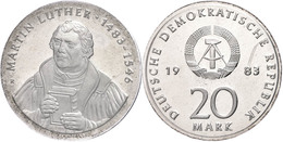 20 Mark, 1983, Luther, In Hartplastik Verplombt (Plastik Etwas Beschädigt), PP., Katalog: J. 1591 PP - Altri & Non Classificati