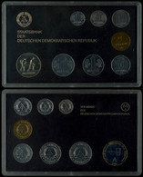 1 Pfennig Bis 2 Mark, 1984, Minisatz, 7 Münzen, Dazu Medaille Ku/Ni Erzträger, In Hartplastik, St.  St - Ongebruikte Sets & Proefsets