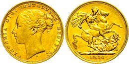 Pound, Gold, 1874, Victoria, Sydney, Fb. 15, Kl. Rf., Ss.  Ss - Andere & Zonder Classificatie