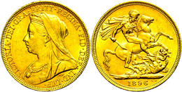 Pound, Gold, 1896, Victoria, Melbourne, Fb. 20, Kl. Kr., F. Vz. - Other & Unclassified