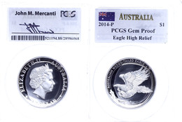 1 Dollar, 2014, Wedge Tailed Eagle, In Slab Der PCGS Mit Der Bewertung Gem Proof, High Relief, Mercanti-Flag Label, Mit  - Other & Unclassified