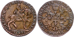 Jeton, Kupfer, 1672, Karl II., Dugn. 4294, Ss.  Ss - Other & Unclassified