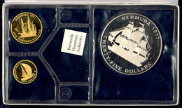 Set Zu 25 Penny Silber Und 50 Und 100 Dollars Gold, 1977, KM 25, 26 Und 27, Mit Zertifikat In Ausgabeschatulle, Münzen E - Non Classés