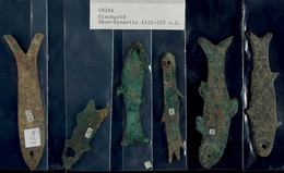 Zhou-Dynastie 1122-220 V. Chr., Lot Von Sechs Stück Æ-Fischgeld. Erhaltung Meist Ss. - China