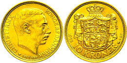 10 Kronen, Gold, 1913, Christian X., Fb. 300, Vz.  Vz - Dänemark