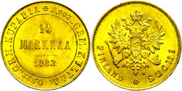 10 Markkaa, Gold, 1882, Alexander III., Fb. 5, Vz.  Vz - Finnland